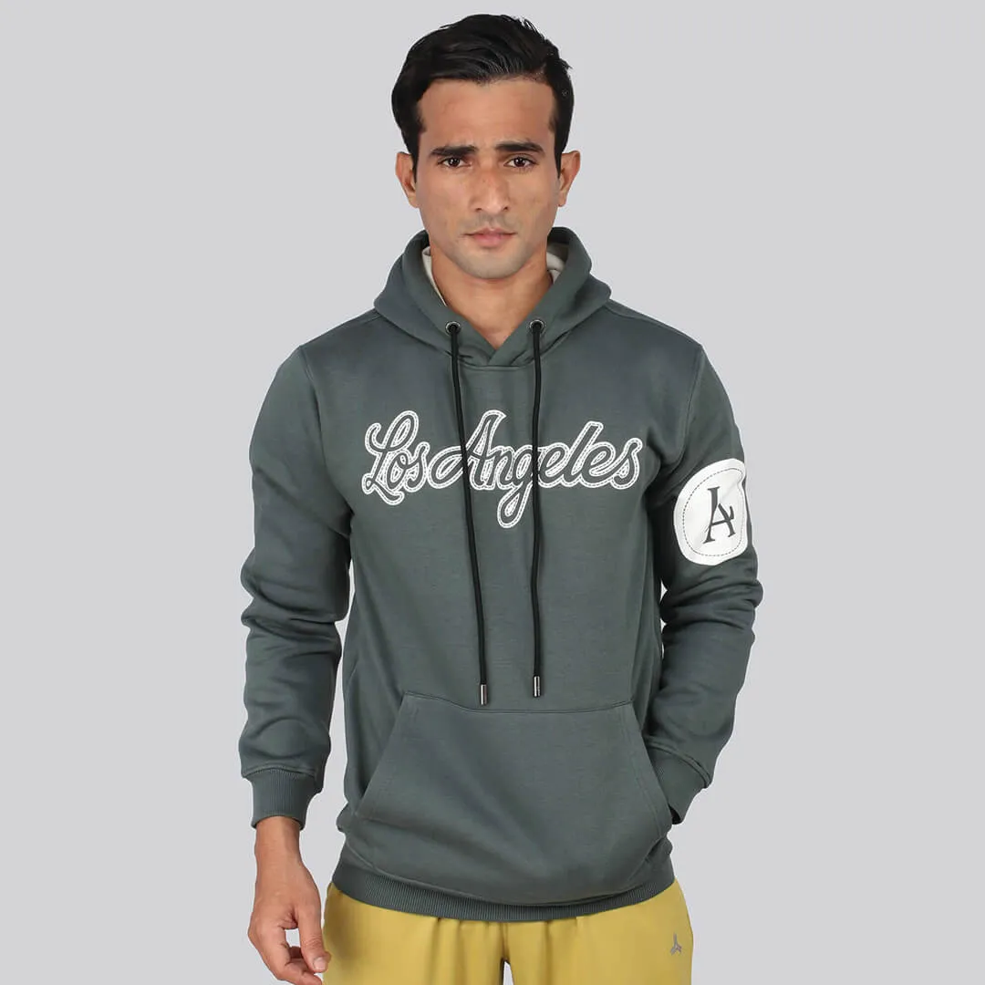 Graphic Print Hoodie SweatShirt-Kelp Green