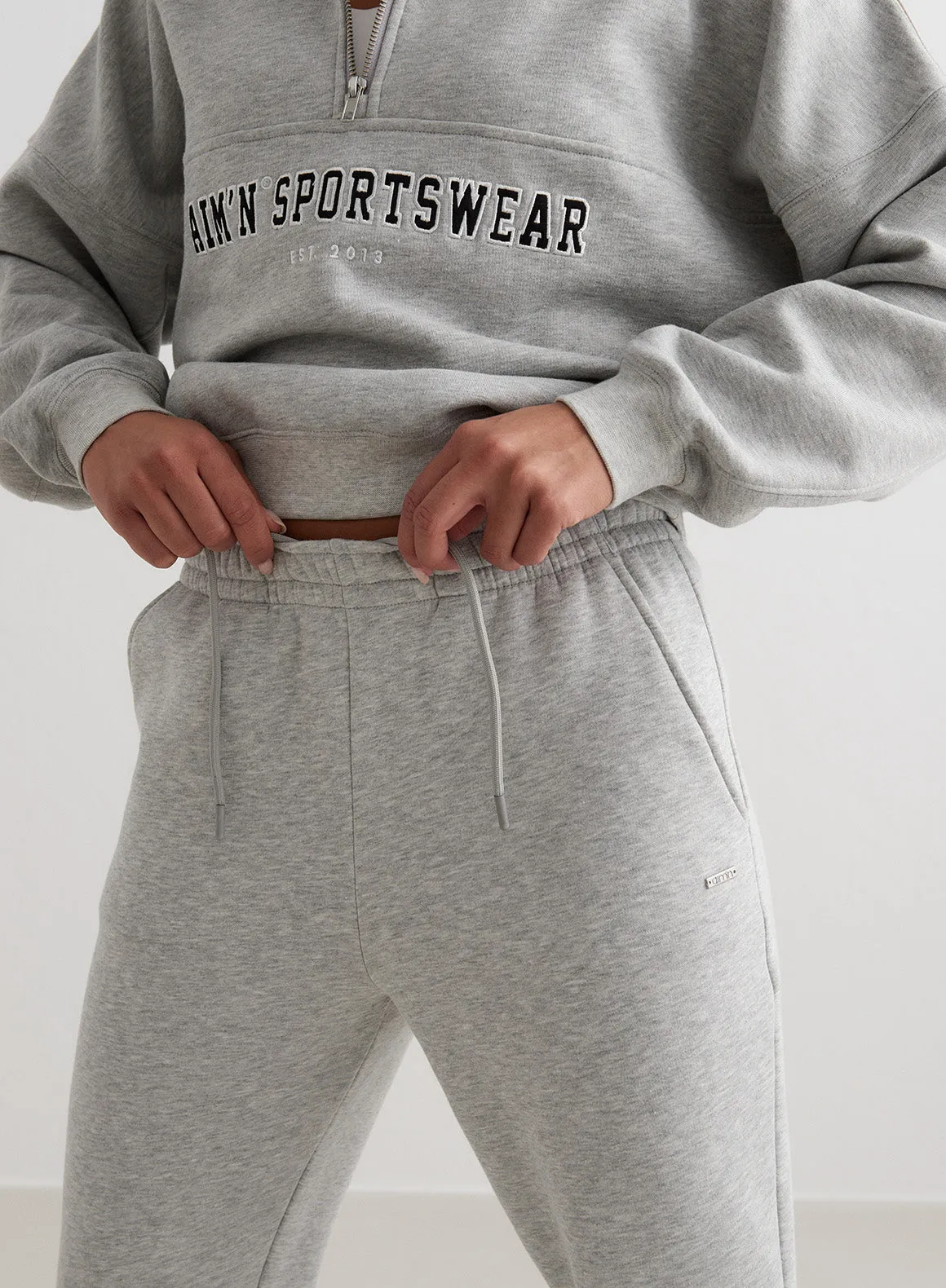 Grey Melange Flare Sweatpants