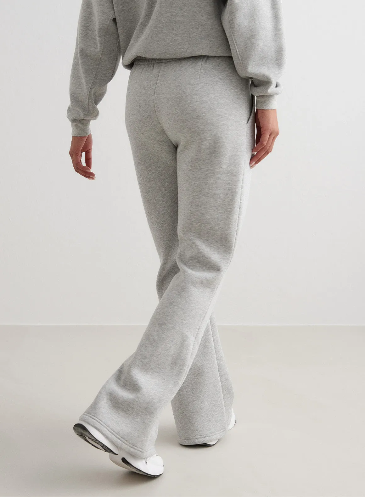 Grey Melange Flare Sweatpants