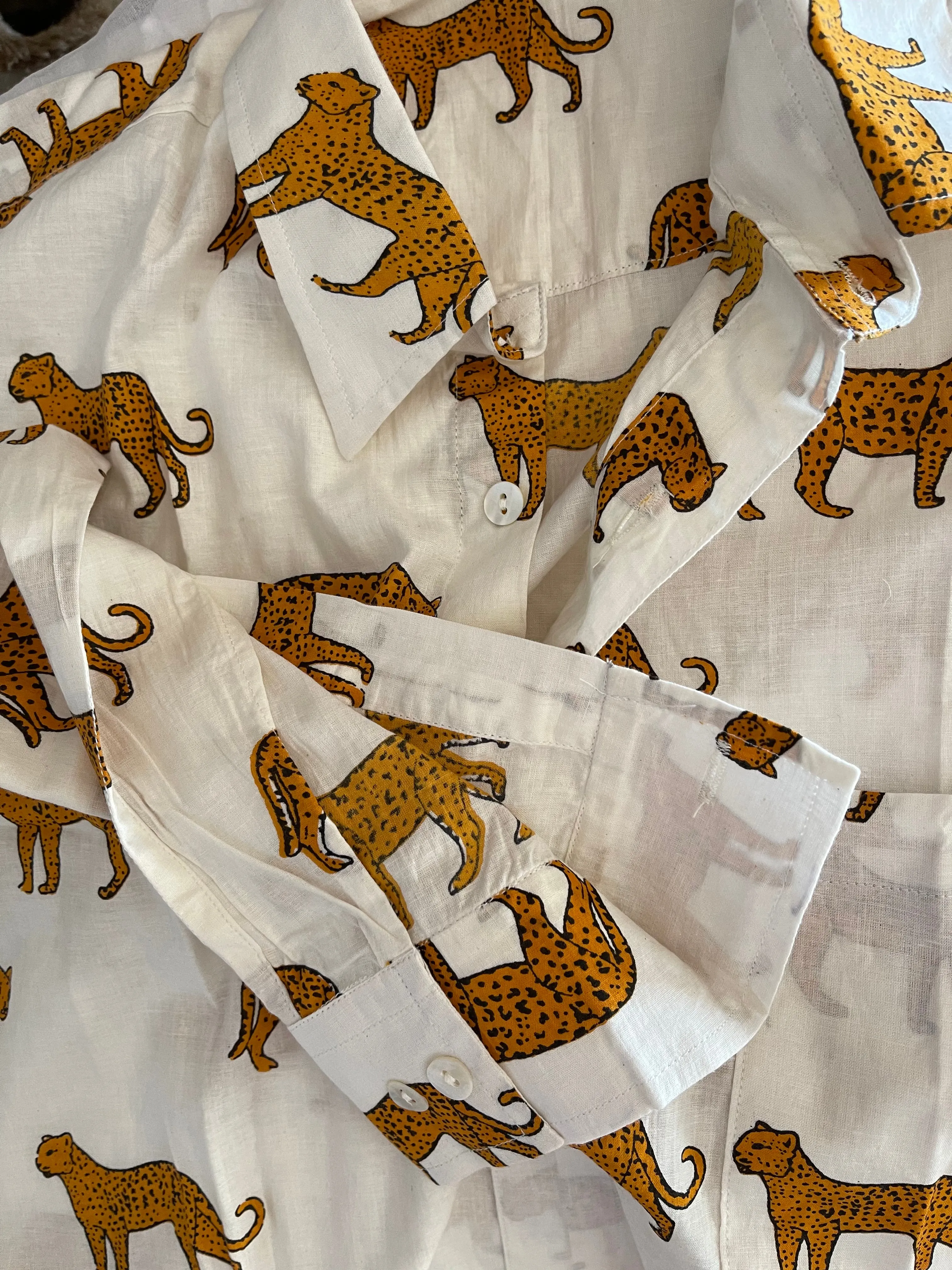 Hand printed shirt - LEOPARD