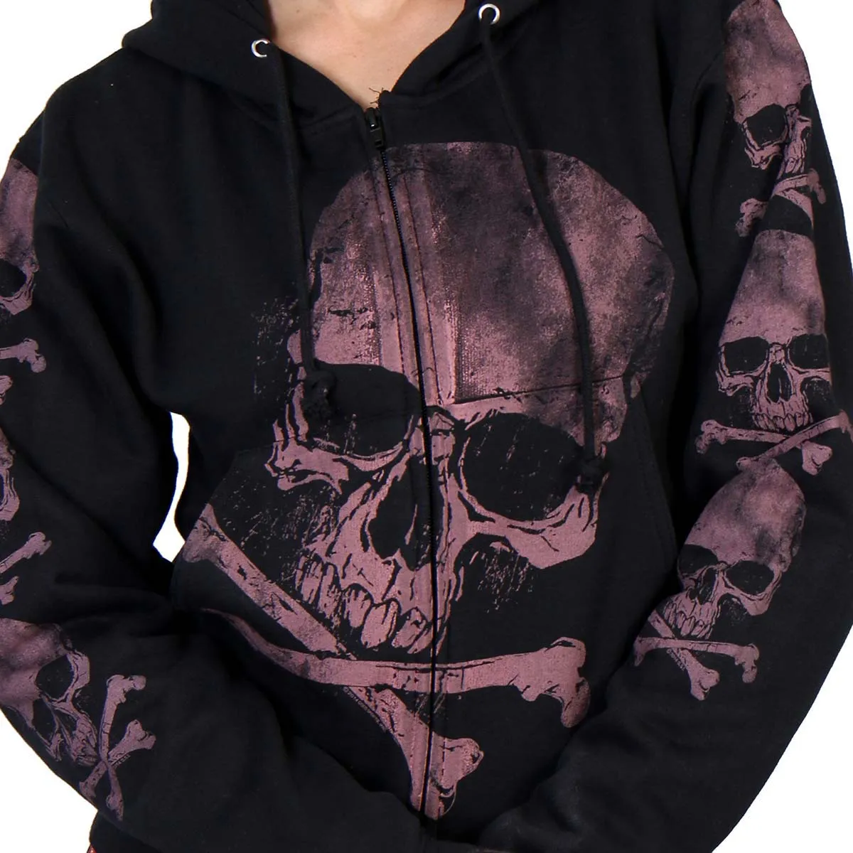 Hot Leathers GLZ4324 Ladies ‘Skull and Crossbones' Jumbo Print Ladies