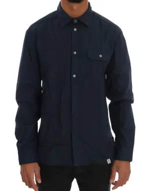John Galliano Elegant Blue Cotton Casual Shirt