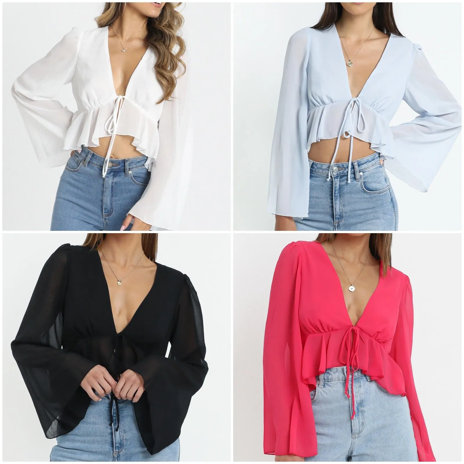Julia Fashion - Summer Women Chiffon T-Shirts
