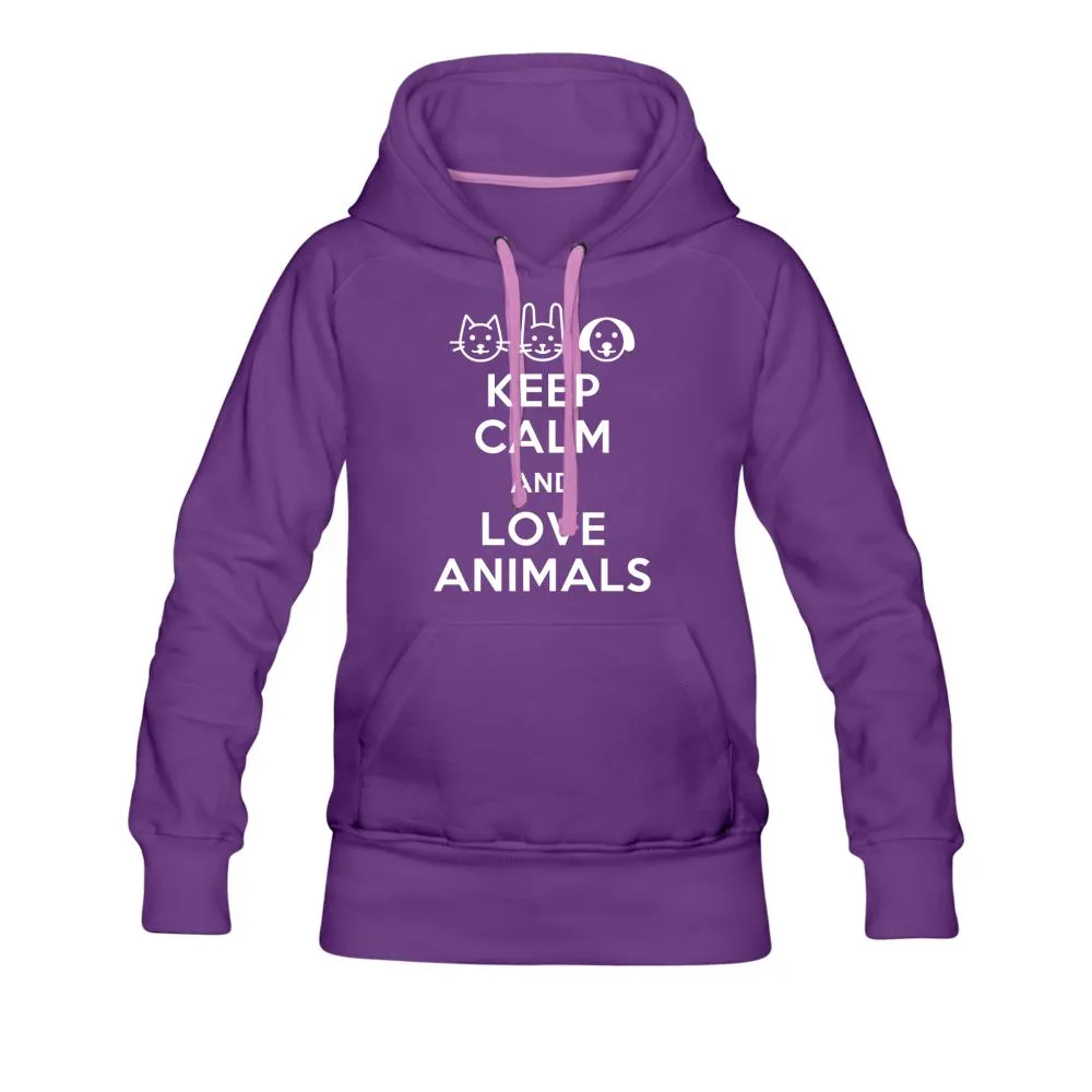 Keep Calm and love animals Women’s Premium Hoodie