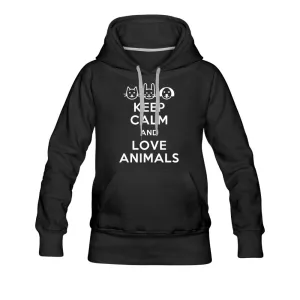 Keep Calm and love animals Women’s Premium Hoodie
