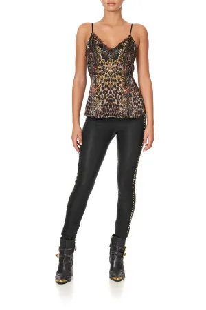 LEGGING WITH INVISIBLE ZIP LEATHER