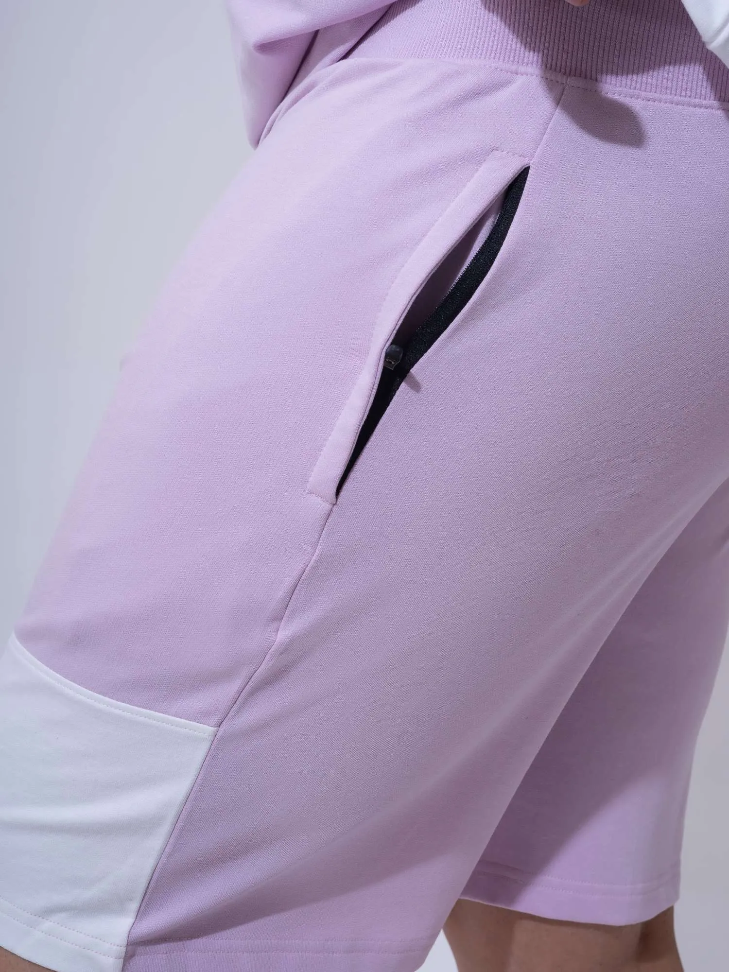 Lilac Colour Block Relax Fit Plus Size Co-ord Set
