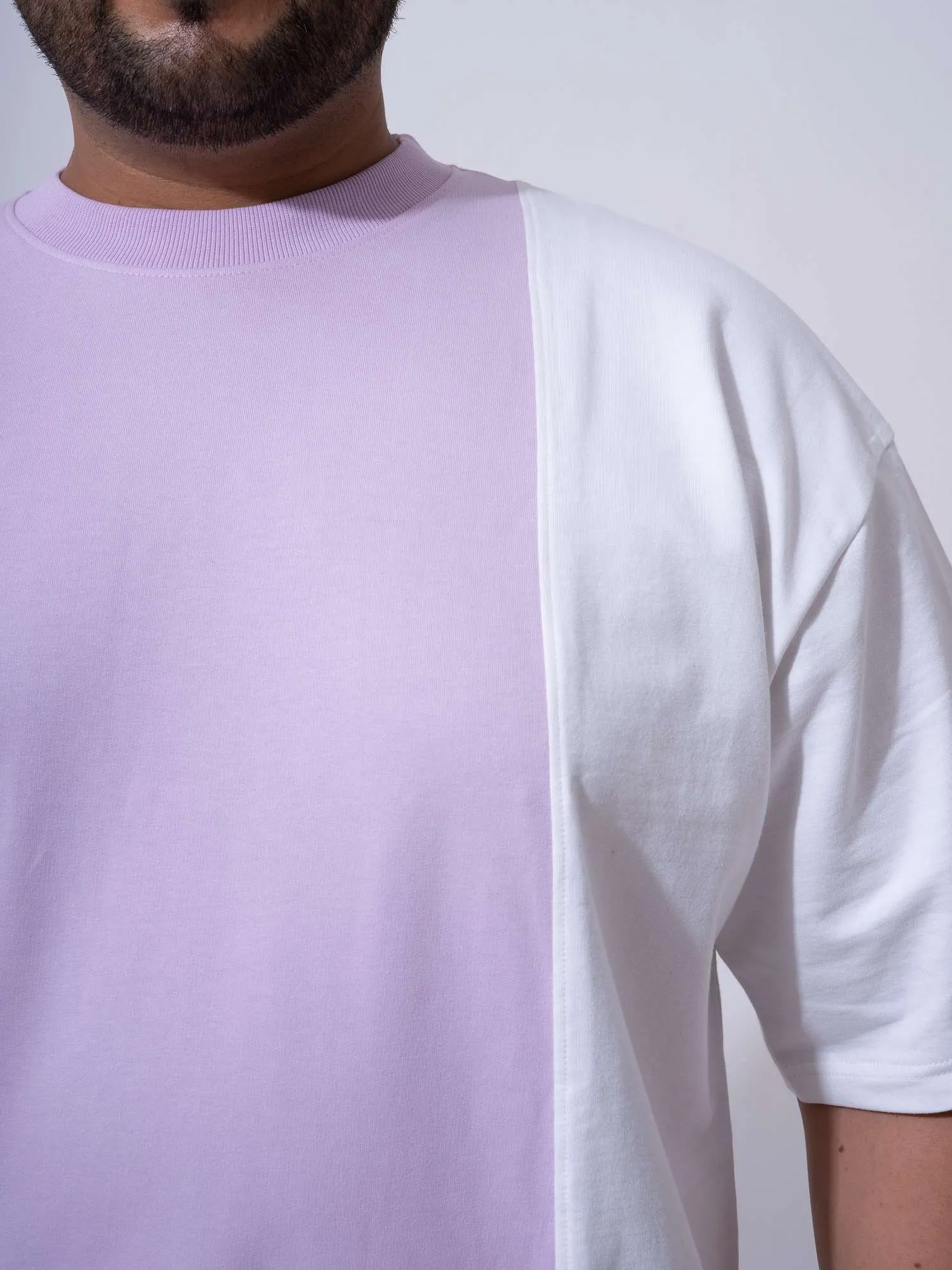 Lilac Colour Block Relax Fit Plus Size Co-ord Set