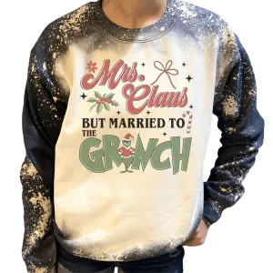 Married to The Grinch Bleached Sweatshirt