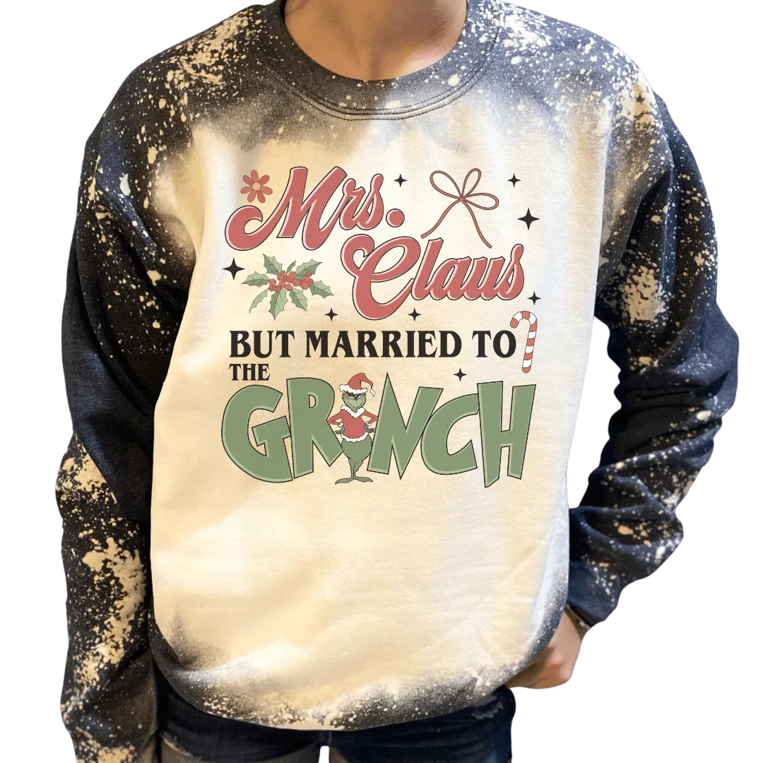 Married to The Grinch Bleached Sweatshirt