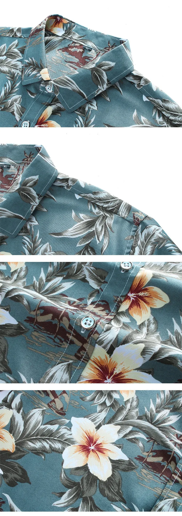 Men Casual Fashion Personality Print Long Sleeve Dressing Shirt