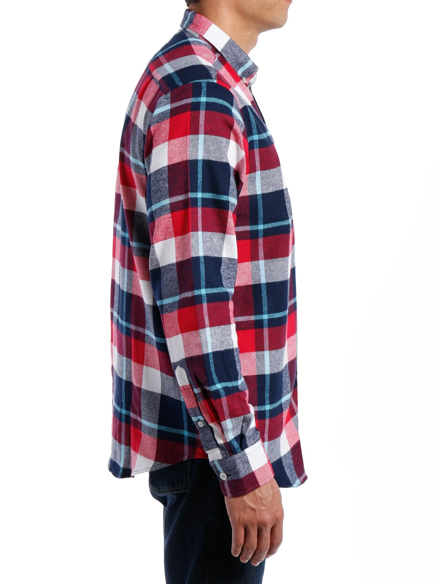 Mens 100% Cotton Flannel Shirt - Regular Fit