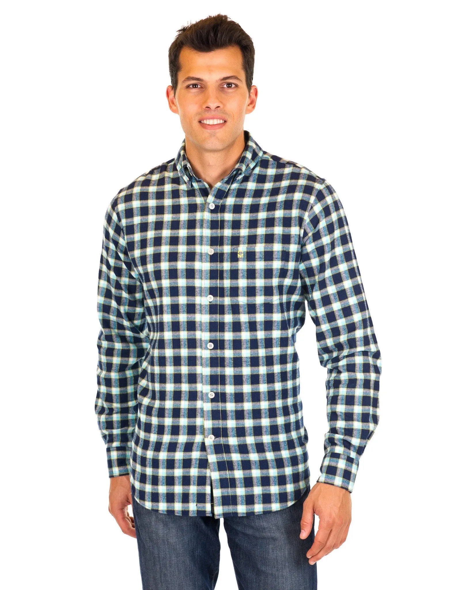 Mens 100% Cotton Flannel Shirt - Regular Fit