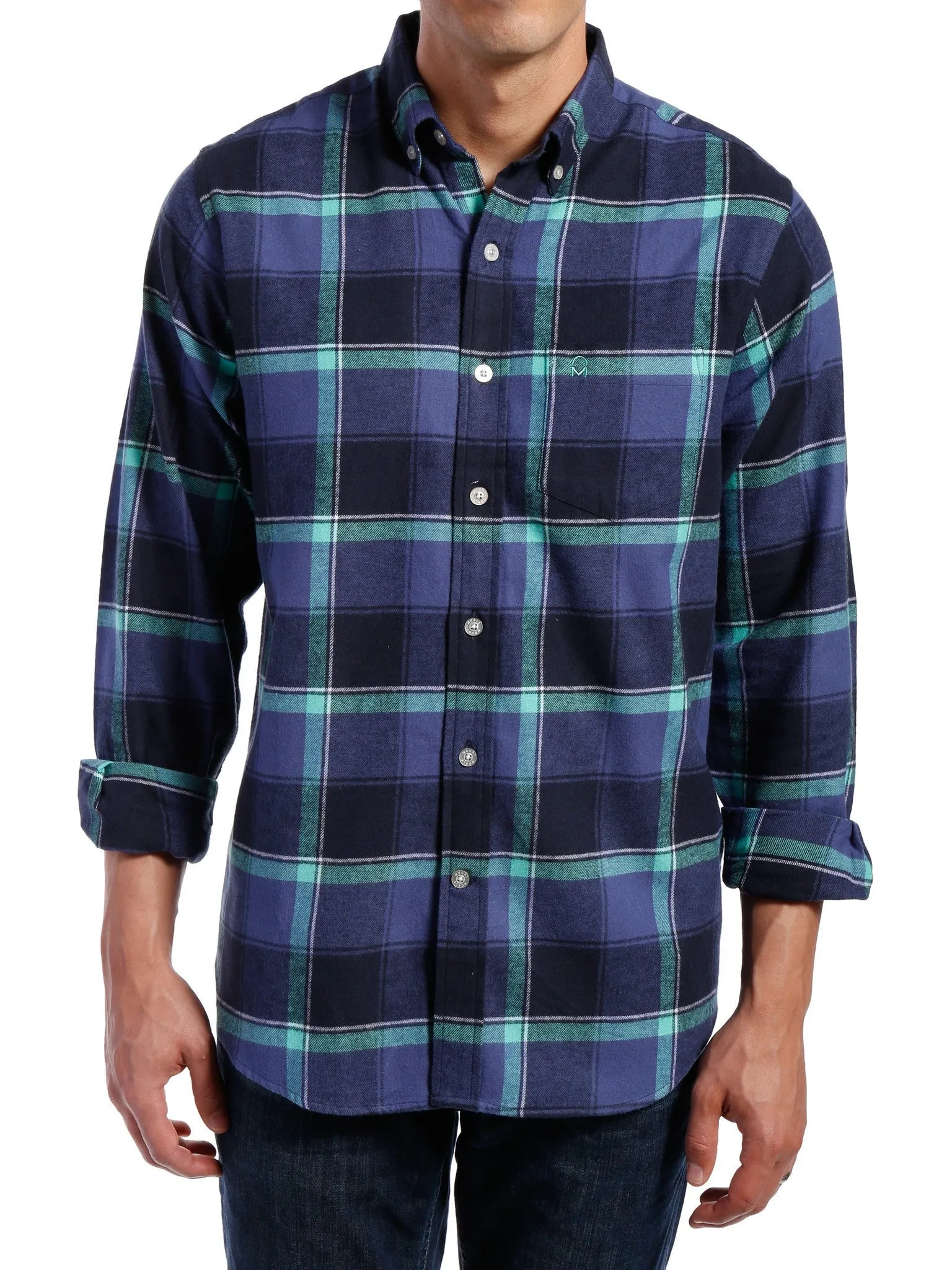 Mens 100% Cotton Flannel Shirt - Regular Fit