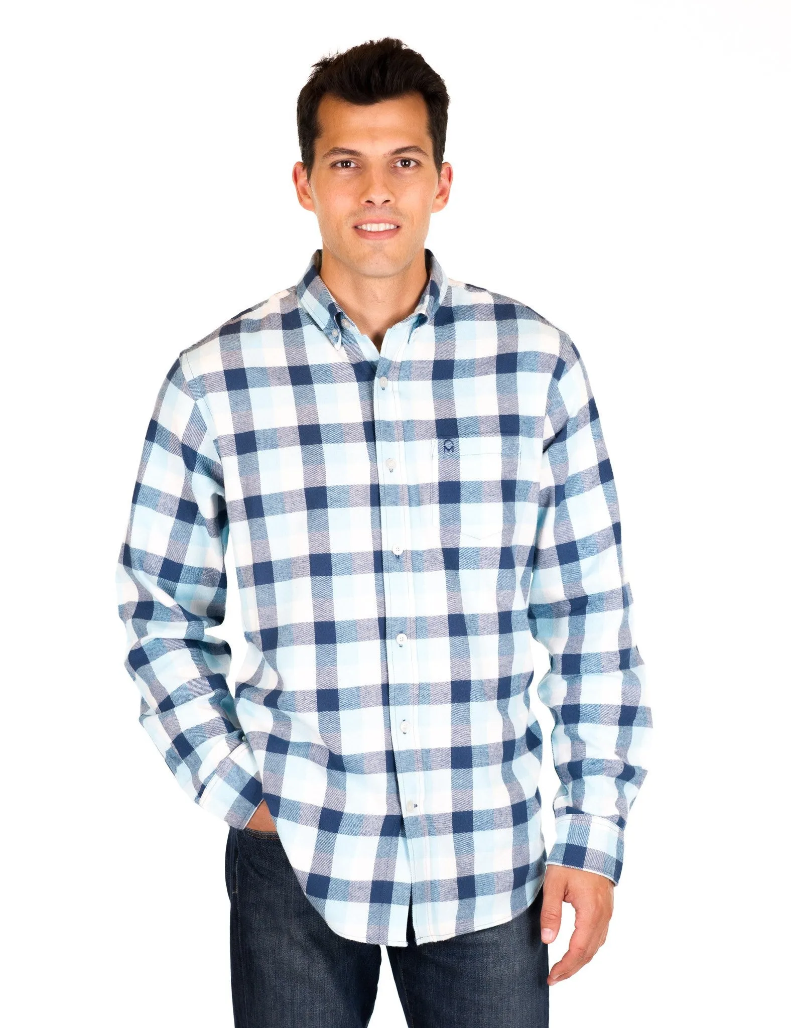 Mens 100% Cotton Flannel Shirt - Regular Fit