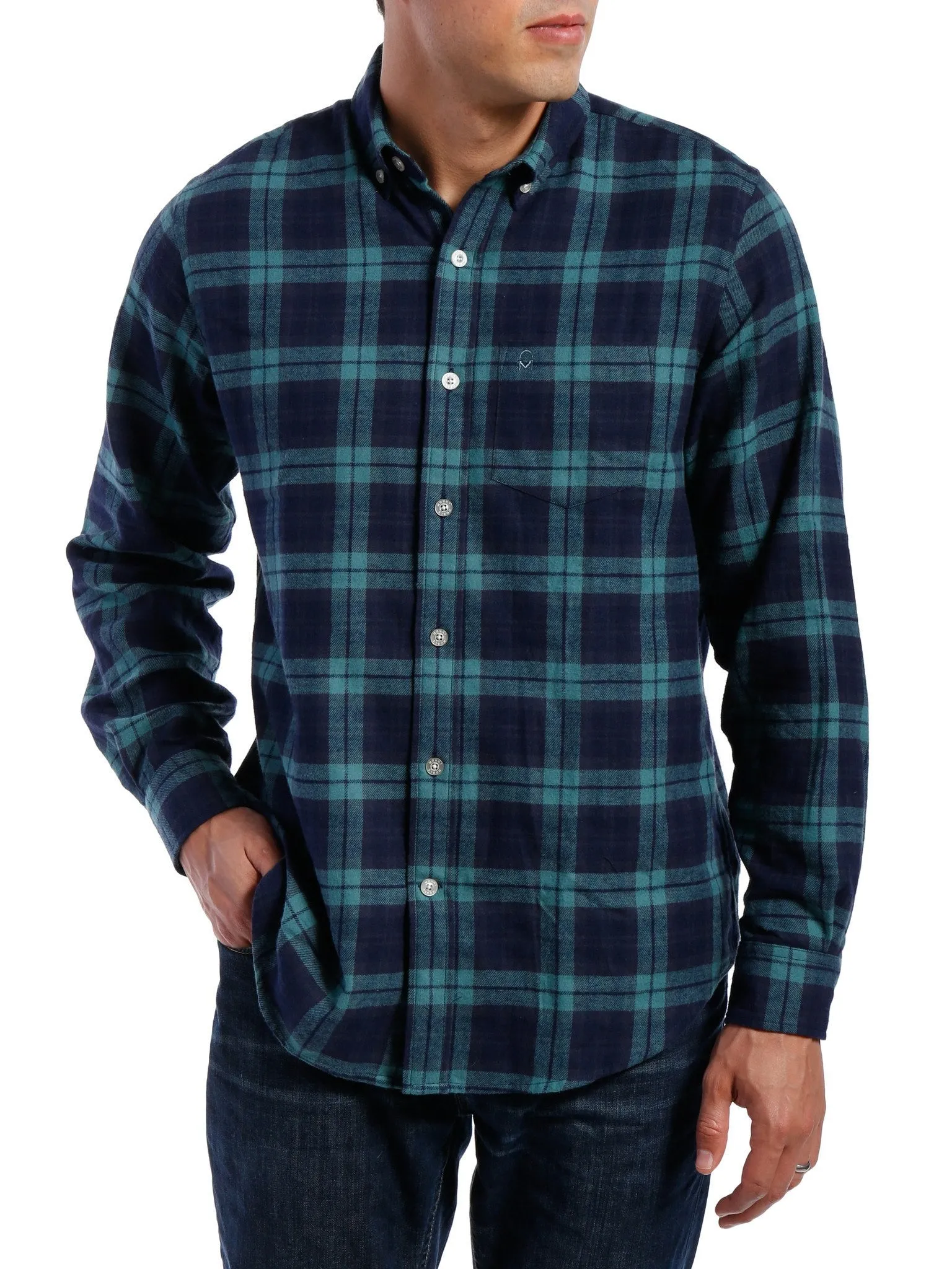 Mens 100% Cotton Flannel Shirt - Regular Fit