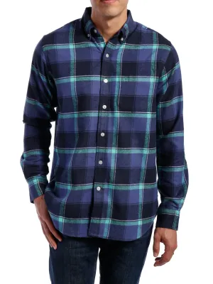 Mens 100% Cotton Flannel Shirt - Regular Fit