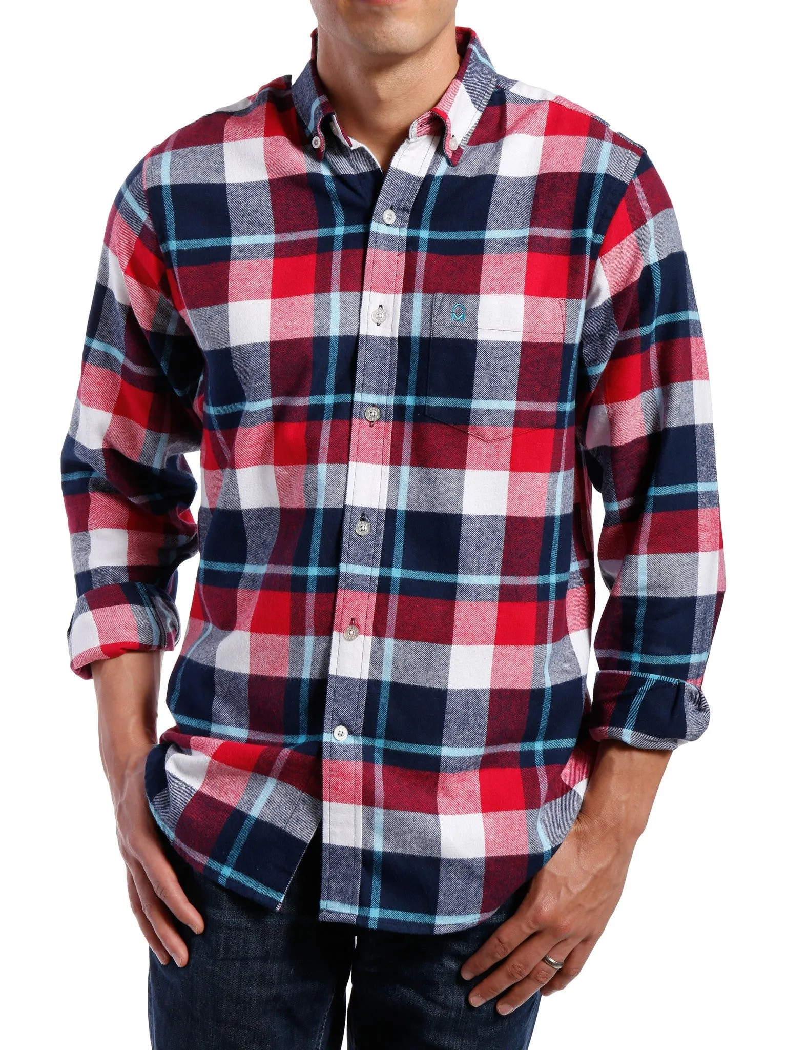 Mens 100% Cotton Flannel Shirt - Regular Fit