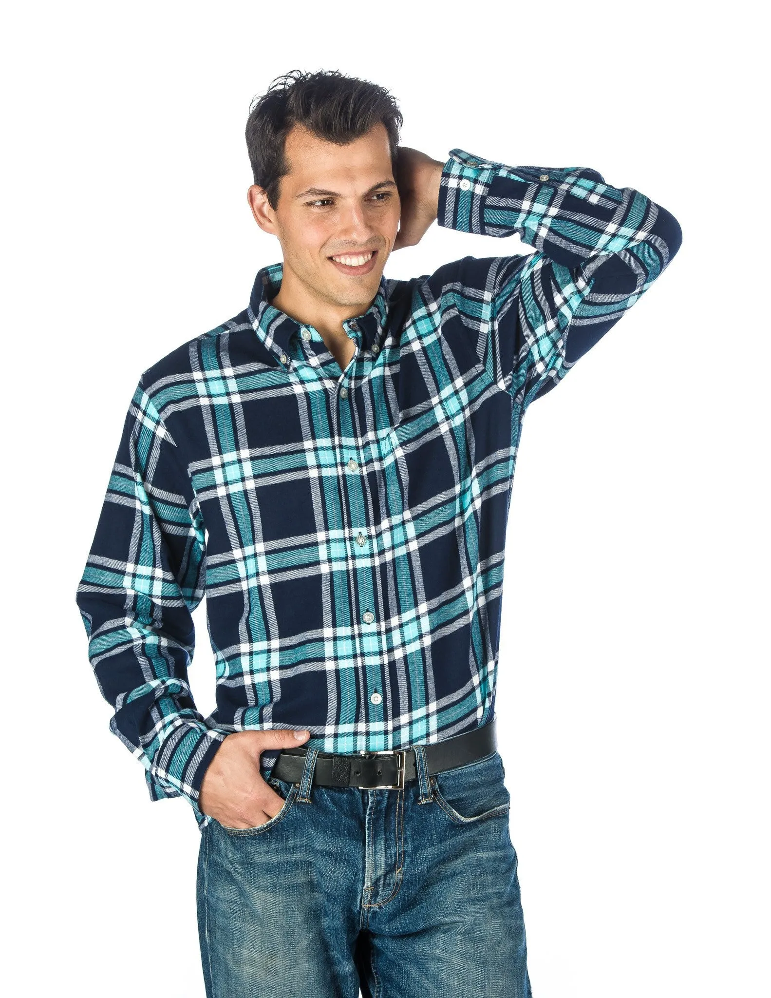 Mens 100% Cotton Flannel Shirt - Regular Fit