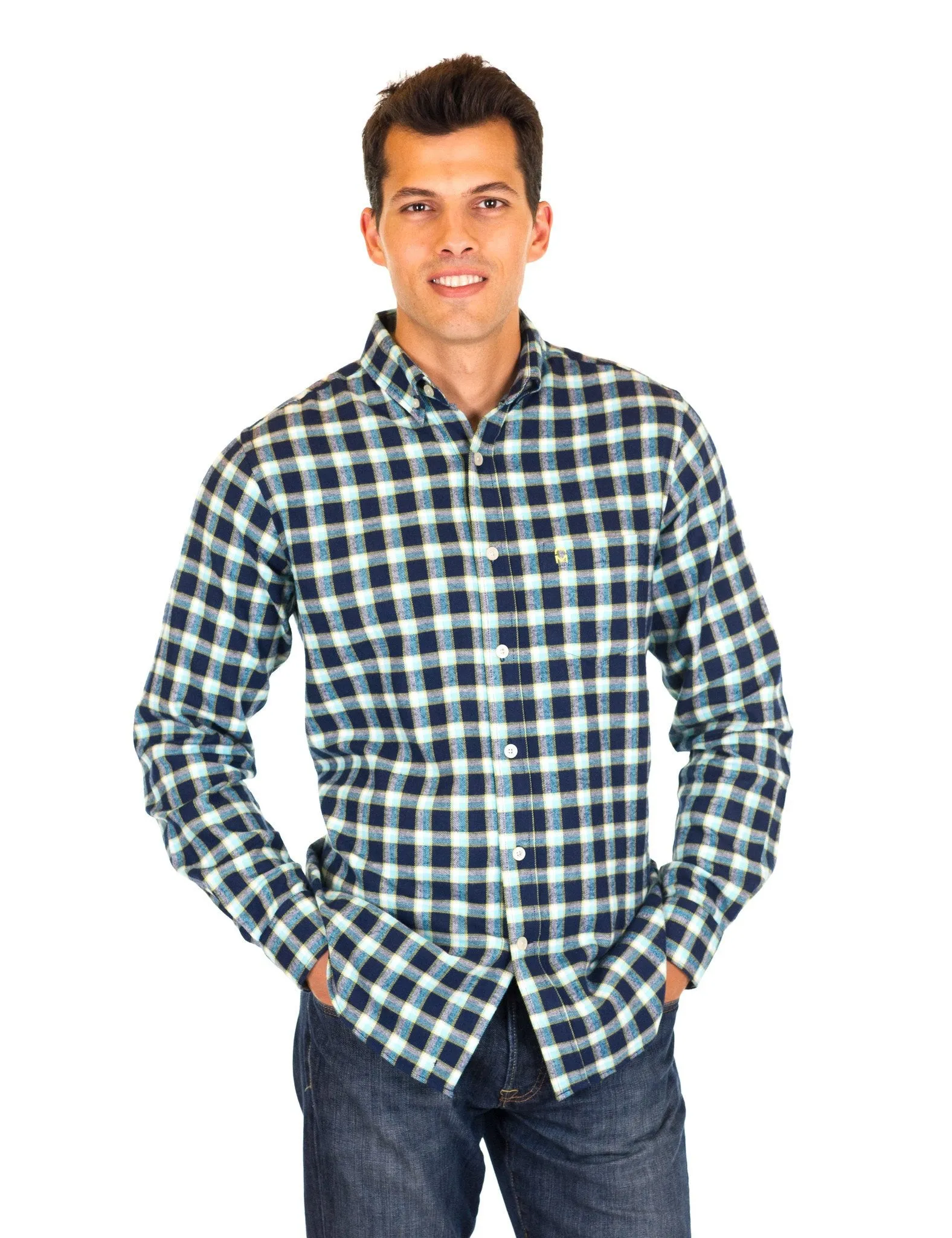 Mens 100% Cotton Flannel Shirt - Regular Fit