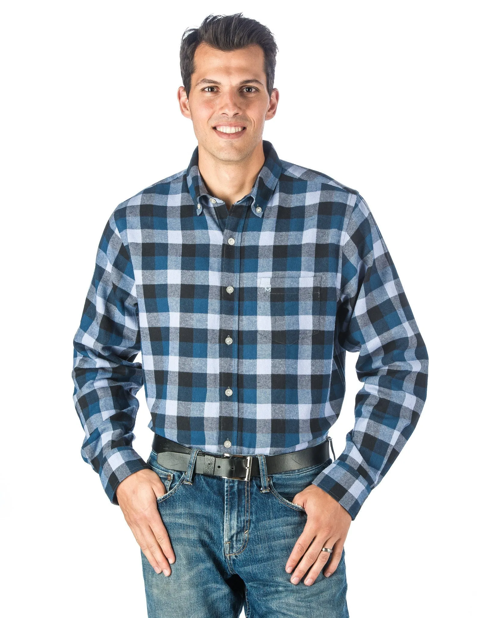 Mens 100% Cotton Flannel Shirt - Regular Fit