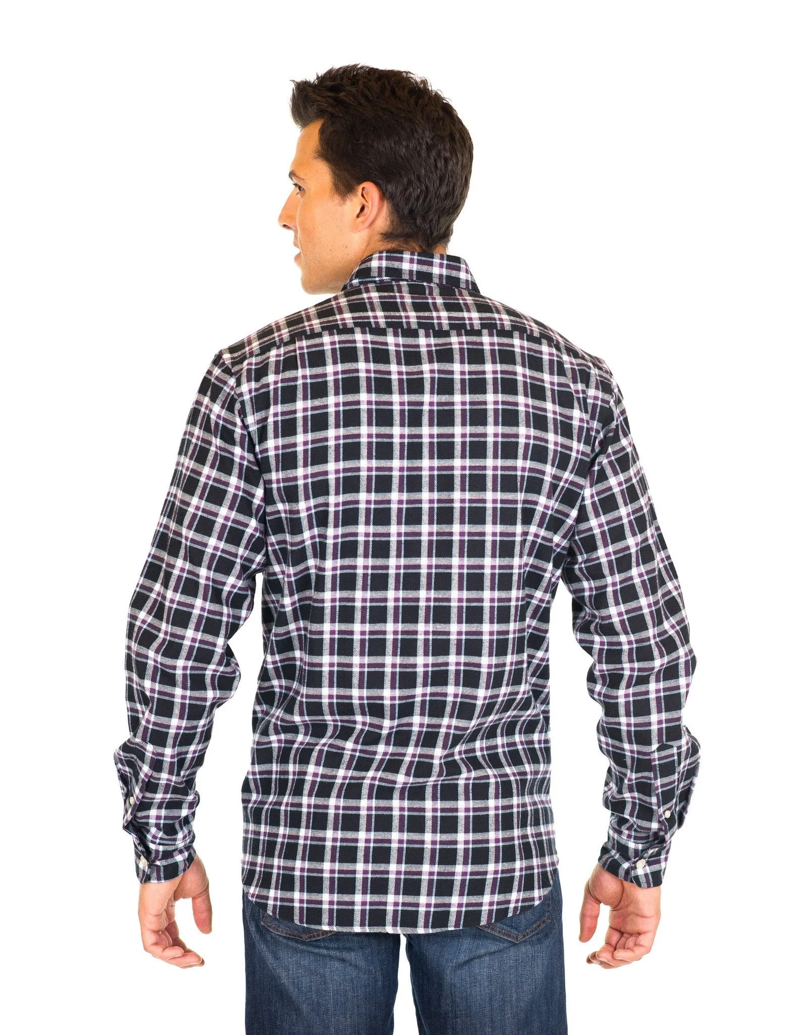 Mens 100% Cotton Flannel Shirt - Regular Fit