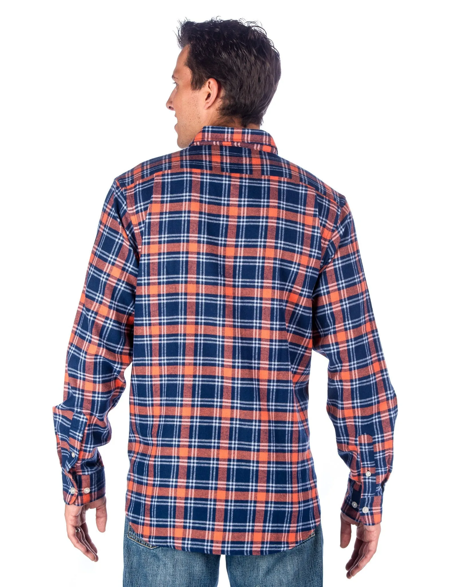 Mens 100% Cotton Flannel Shirt - Regular Fit