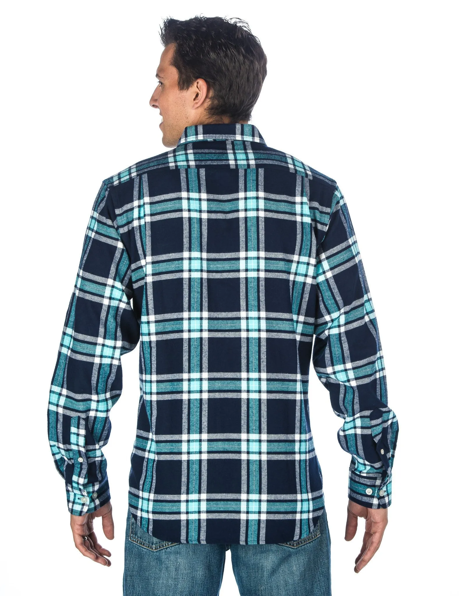 Mens 100% Cotton Flannel Shirt - Regular Fit