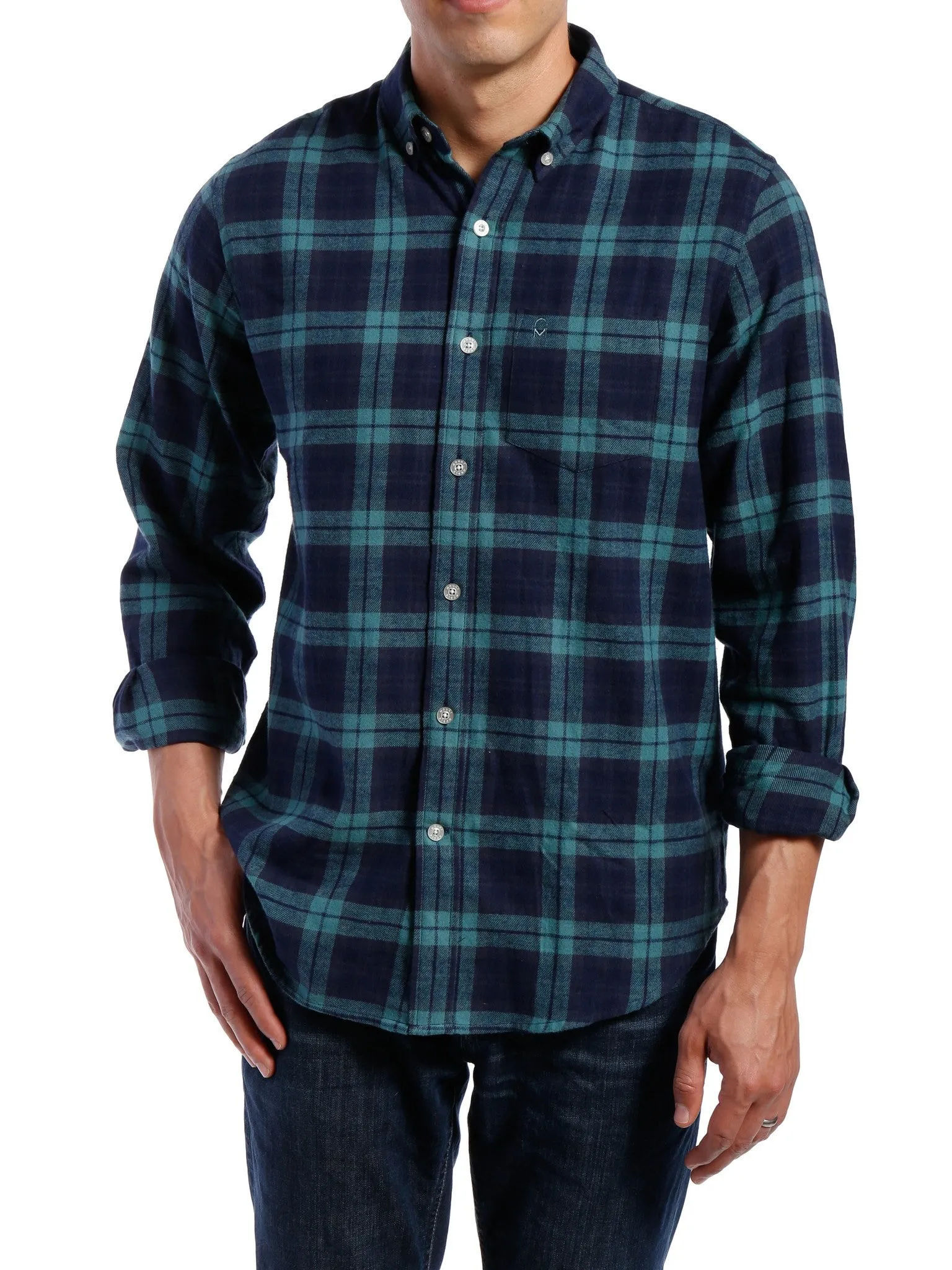 Mens 100% Cotton Flannel Shirt - Regular Fit