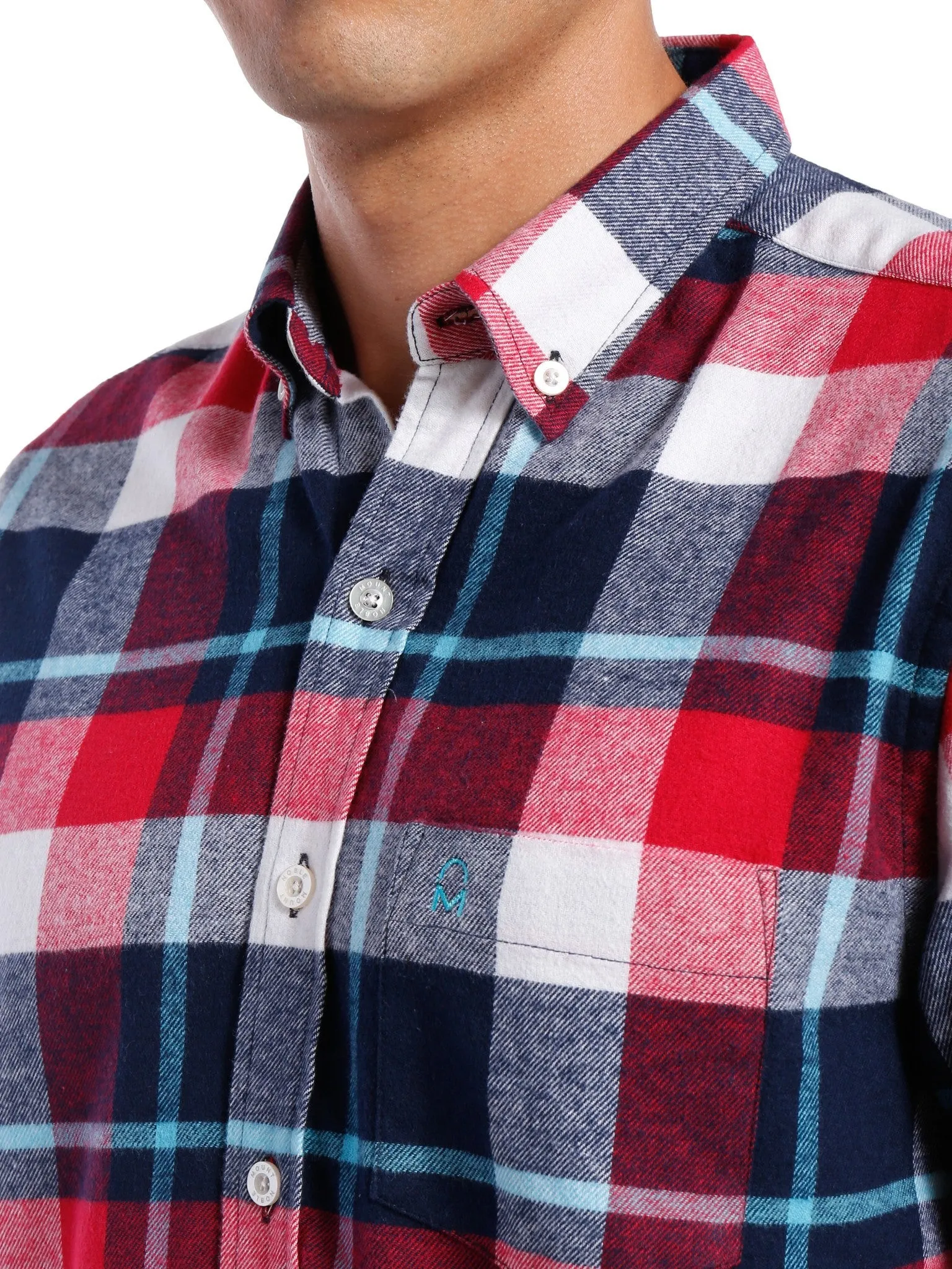 Mens 100% Cotton Flannel Shirt - Regular Fit