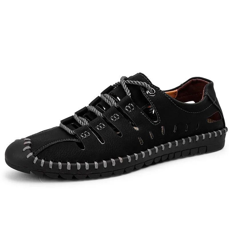 Men's Breathable Leather Large Size Sandals