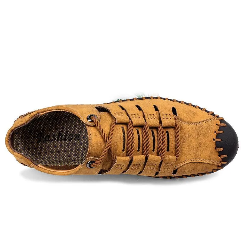 Men's Breathable Leather Large Size Sandals