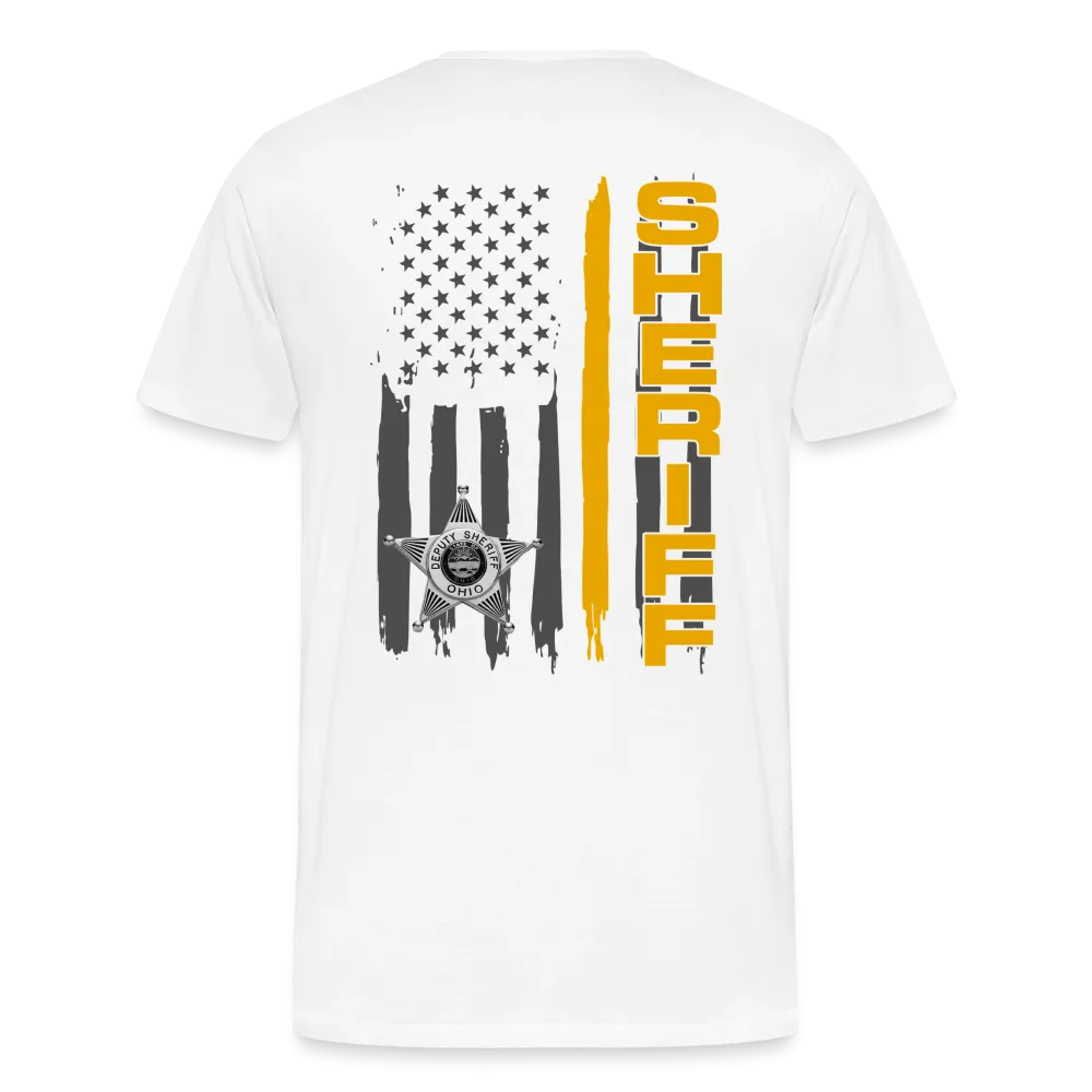 Men's Premium T-Shirt - Ohio Sheriff Vertical Flag Fr and Bk