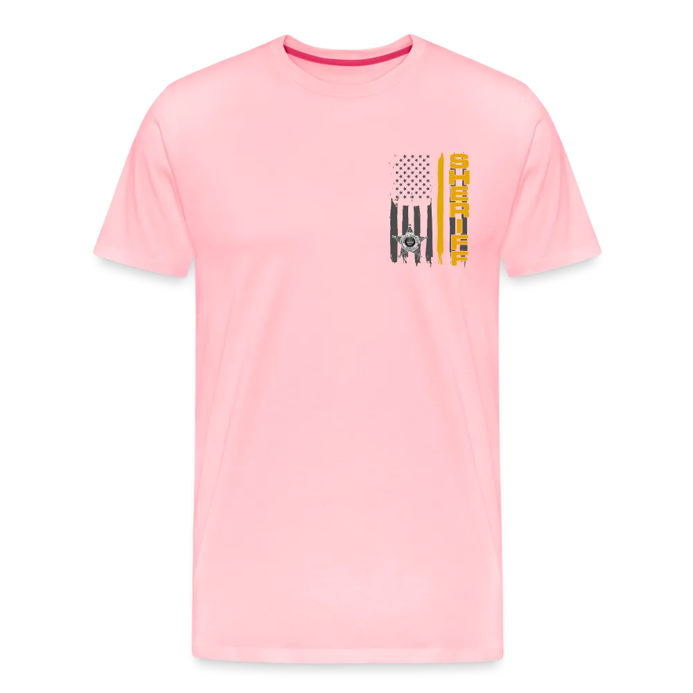 Men's Premium T-Shirt - Ohio Sheriff Vertical Flag Fr and Bk