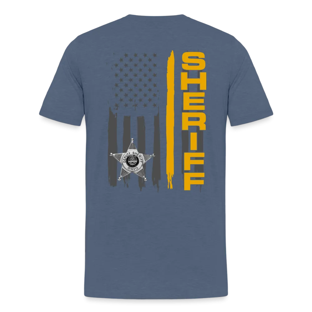 Men's Premium T-Shirt - Ohio Sheriff Vertical Flag Fr and Bk