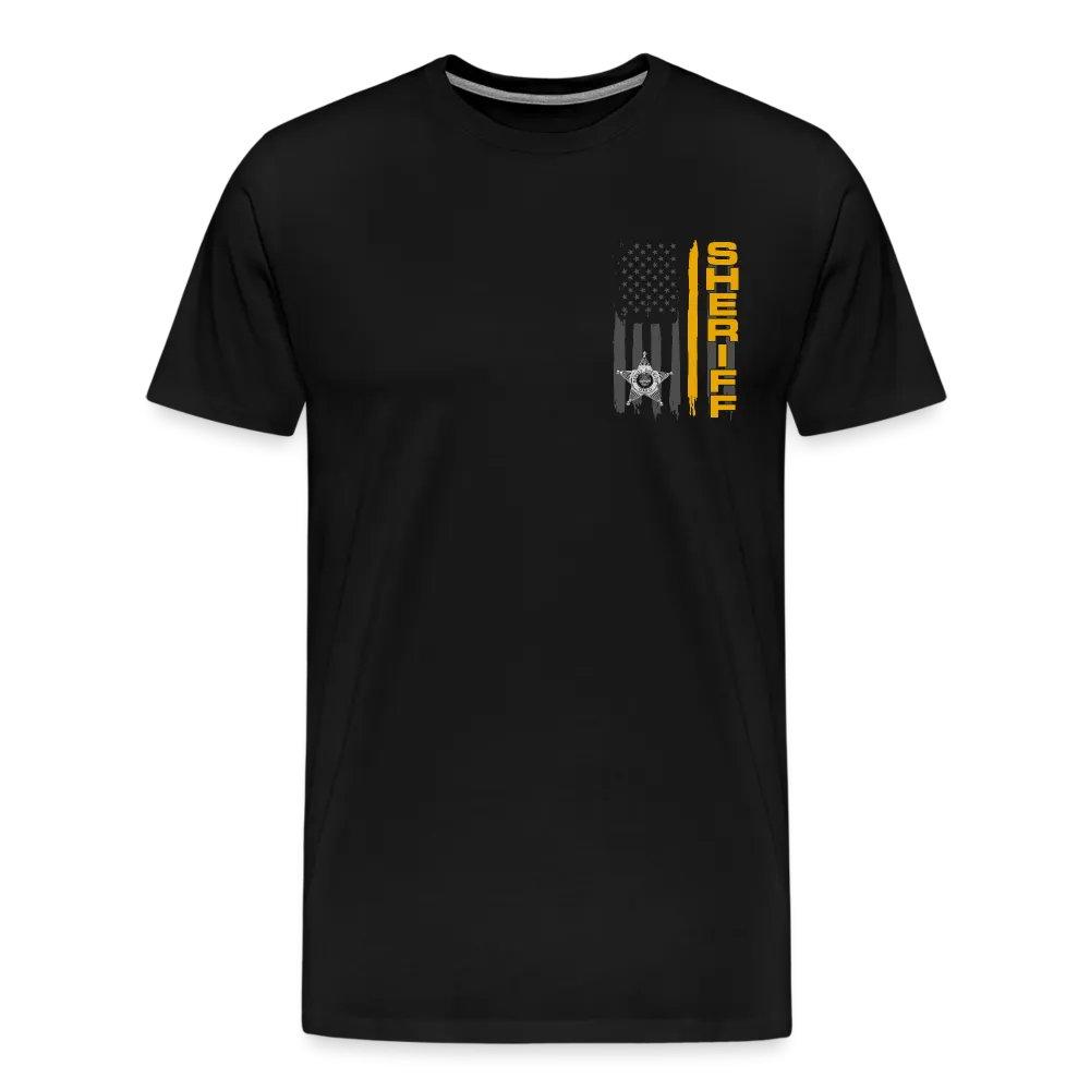 Men's Premium T-Shirt - Ohio Sheriff Vertical Flag Fr and Bk