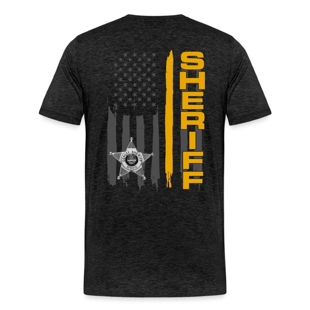 Men's Premium T-Shirt - Ohio Sheriff Vertical Flag Fr and Bk