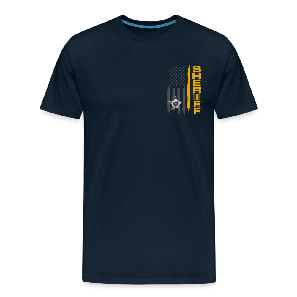 Men's Premium T-Shirt - Ohio Sheriff Vertical Flag Fr and Bk
