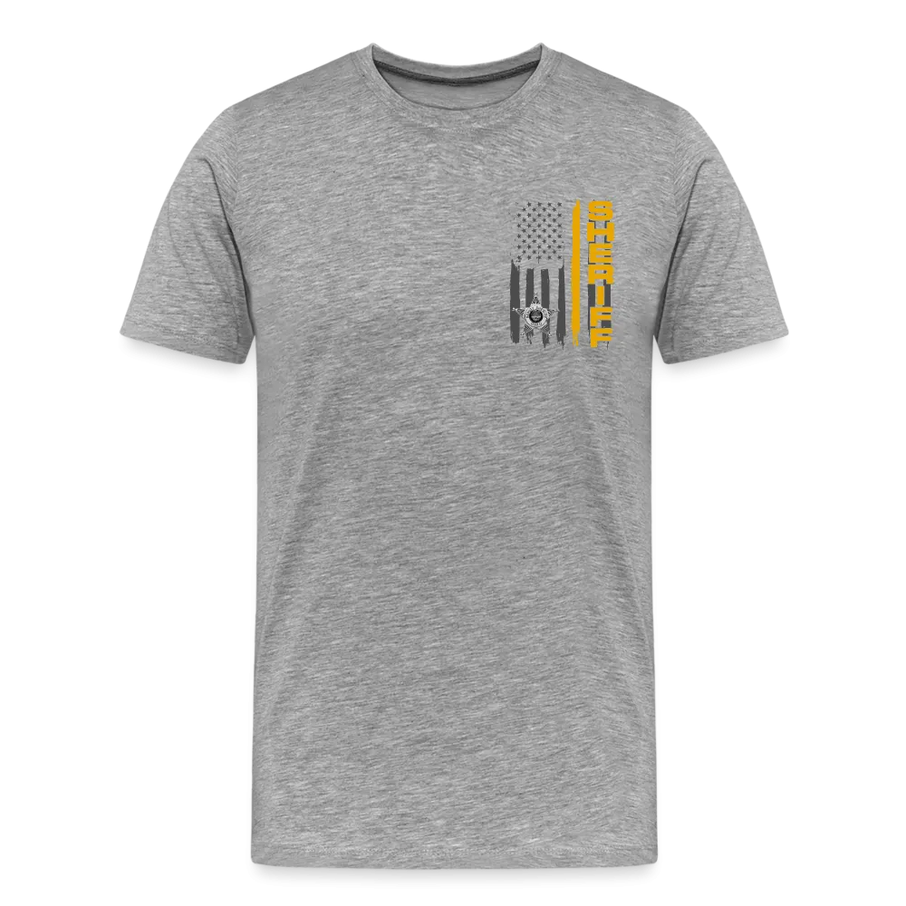 Men's Premium T-Shirt - Ohio Sheriff Vertical Flag Fr and Bk