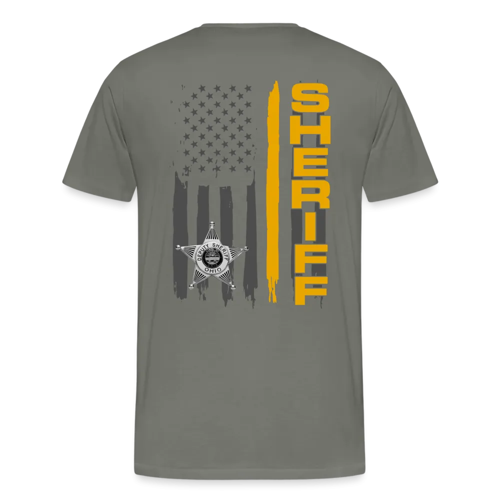 Men's Premium T-Shirt - Ohio Sheriff Vertical Flag Fr and Bk