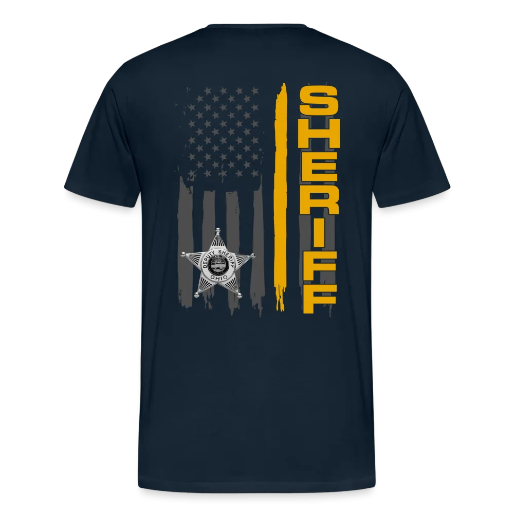 Men's Premium T-Shirt - Ohio Sheriff Vertical Flag Fr and Bk