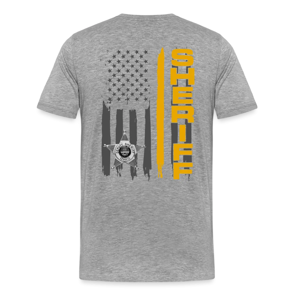 Men's Premium T-Shirt - Ohio Sheriff Vertical Flag Fr and Bk