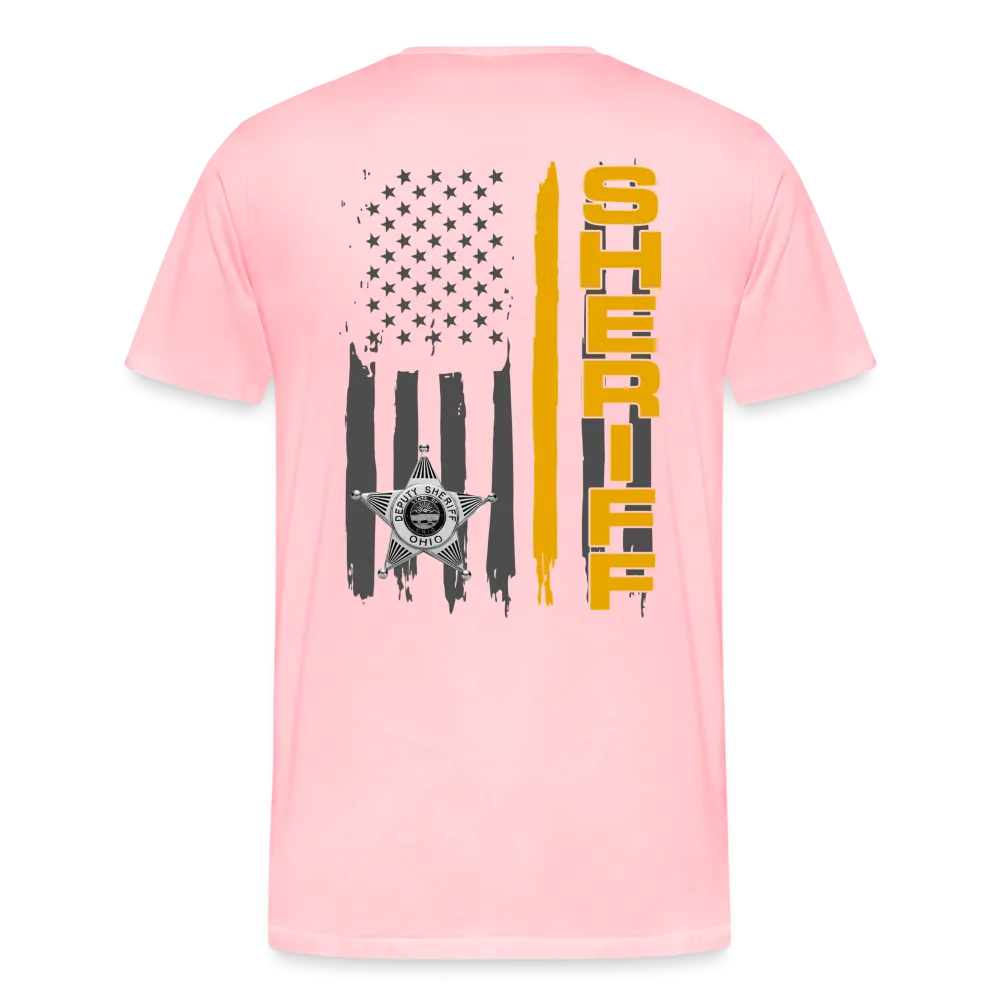 Men's Premium T-Shirt - Ohio Sheriff Vertical Flag Fr and Bk