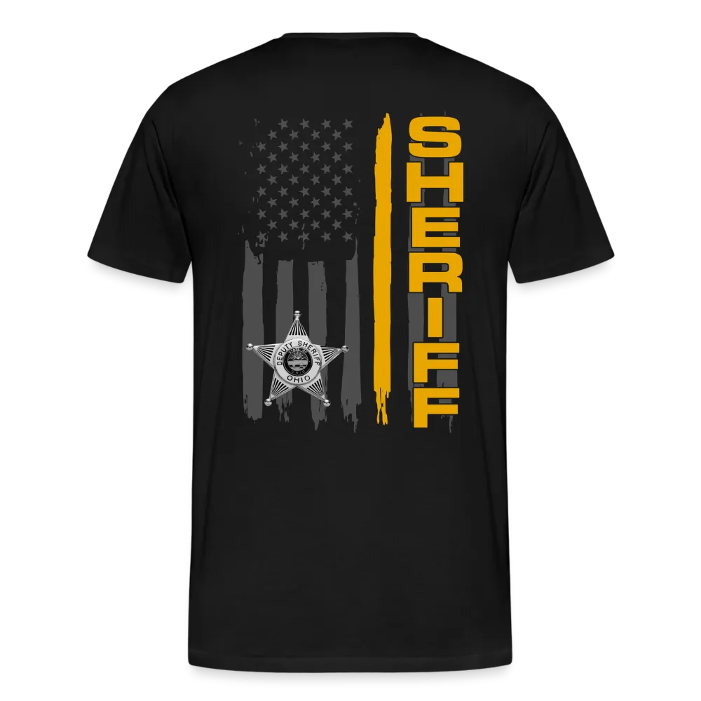 Men's Premium T-Shirt - Ohio Sheriff Vertical Flag Fr and Bk