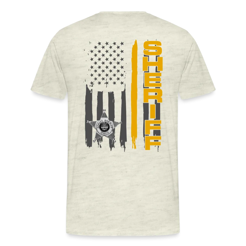 Men's Premium T-Shirt - Ohio Sheriff Vertical Flag Fr and Bk