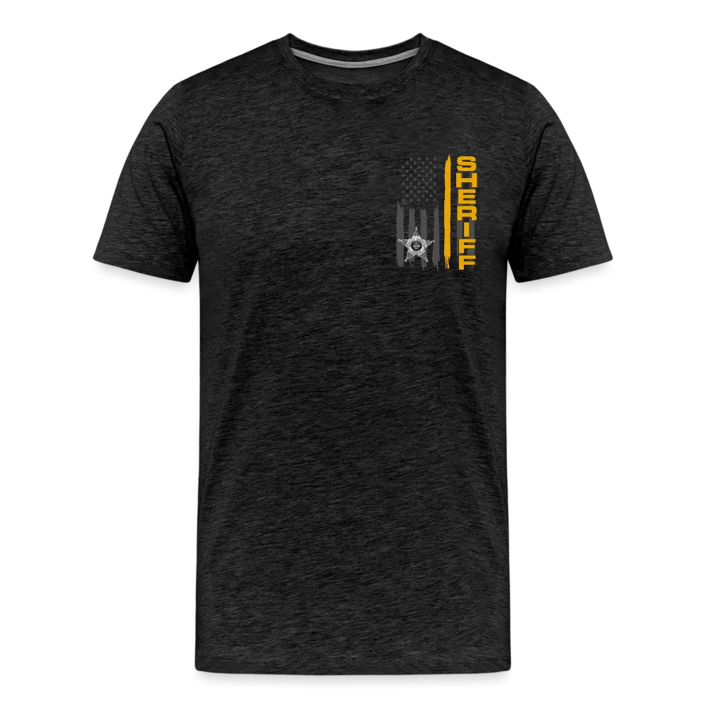 Men's Premium T-Shirt - Ohio Sheriff Vertical Flag Fr and Bk