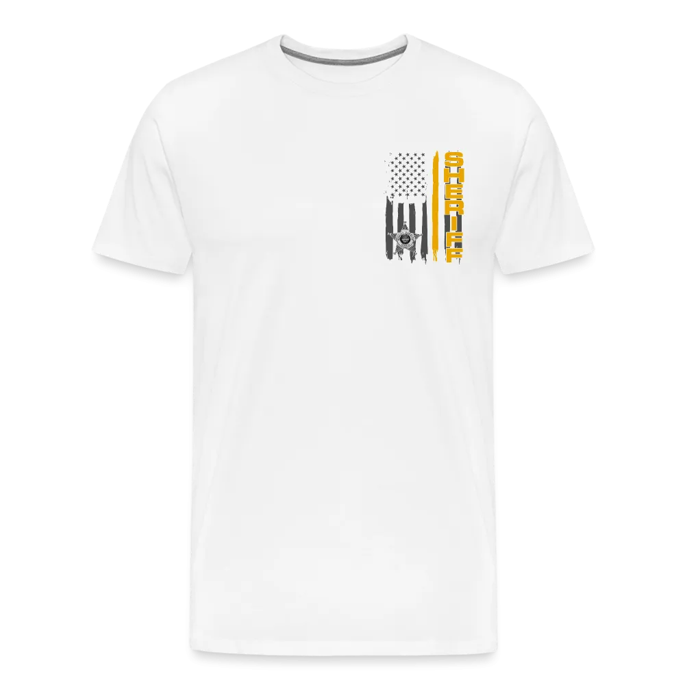 Men's Premium T-Shirt - Ohio Sheriff Vertical Flag Fr and Bk