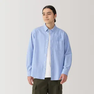 Men's Washed Oxford Button Down Long Sleeve Shirt