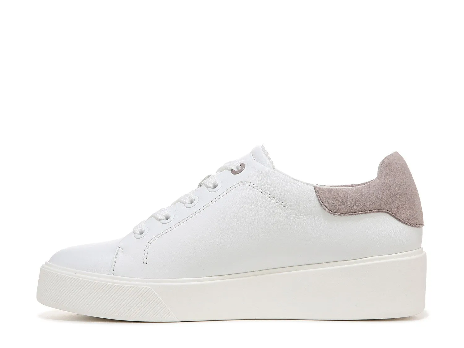 Morrison 2.0 Naturalizer Platform Sneaker in White/Taupe Leather