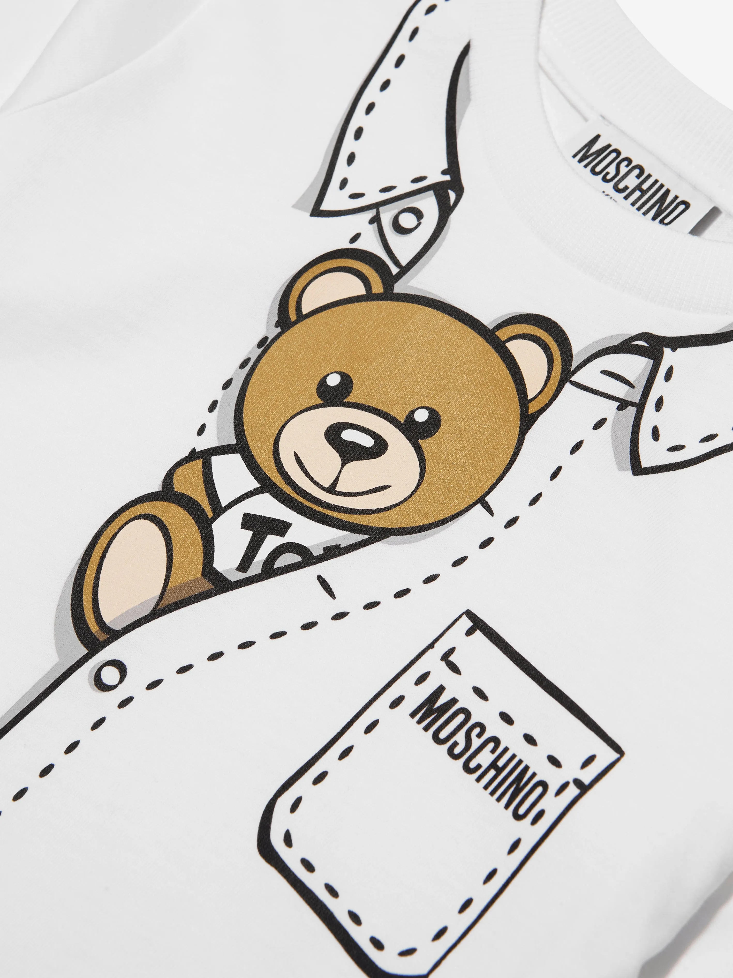 Moschino Boys Long Sleeve T-Shirt in White